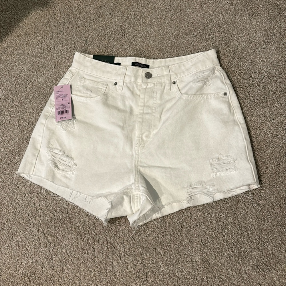NWT Wild Fable White High Rise Cutoff Shorts